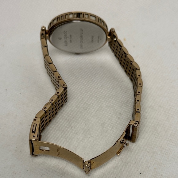 Kate Spade New York Varick Bracelet 36mm Watch Gold Bracelet Striped Face 2.75” - Picture 9 of 12